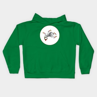 A octopus plays Christmas bells Kids Hoodie